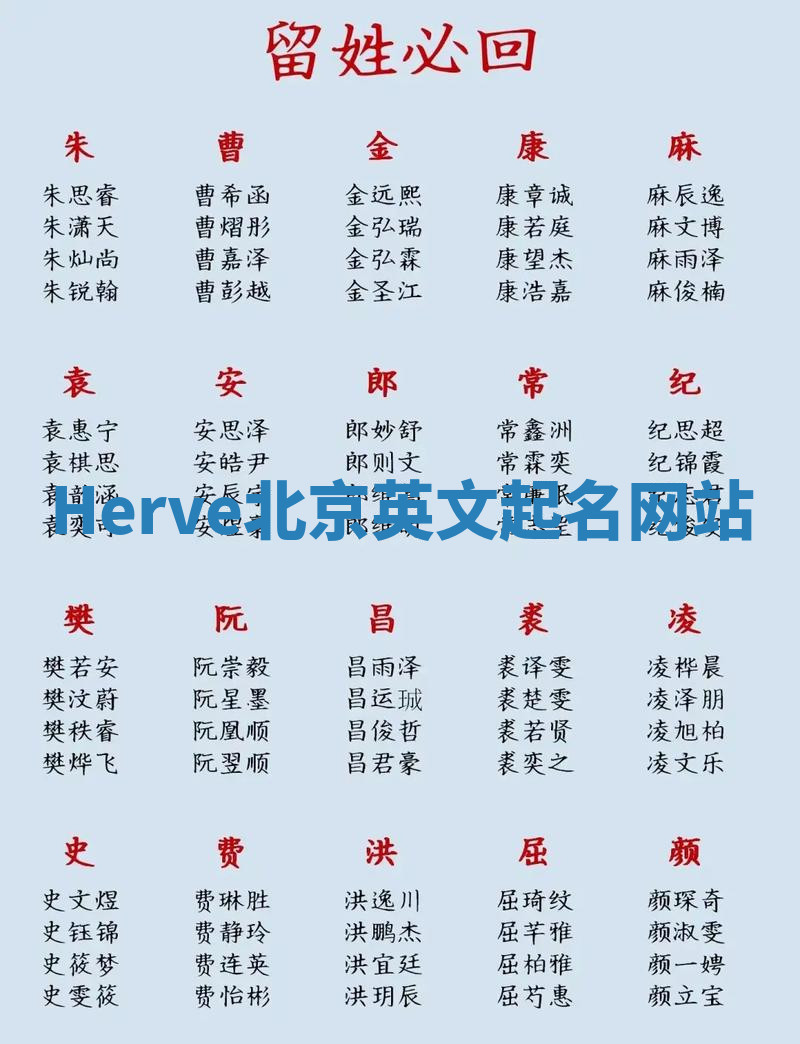 Herve北京英文起名网站