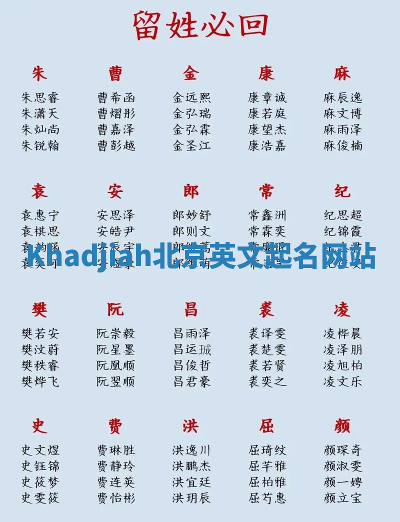 Khadjiah北京英文起名网站 Khadjiah北京英文起名网站