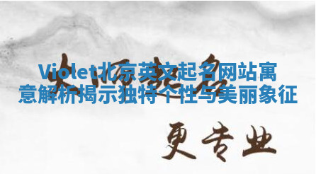 Violet北京英文起名网站寓意解析揭示独特个性与美丽象征